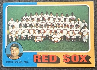 1975 TOPPS BOSTON RED SOX TEAM CARD DARRELL JOHNSON MGR #117 EX MARKED X LIST