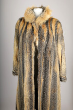 Schöner Mantel Echt Pelz Fuchs Töne grau braun orange Gr. 38 40 42