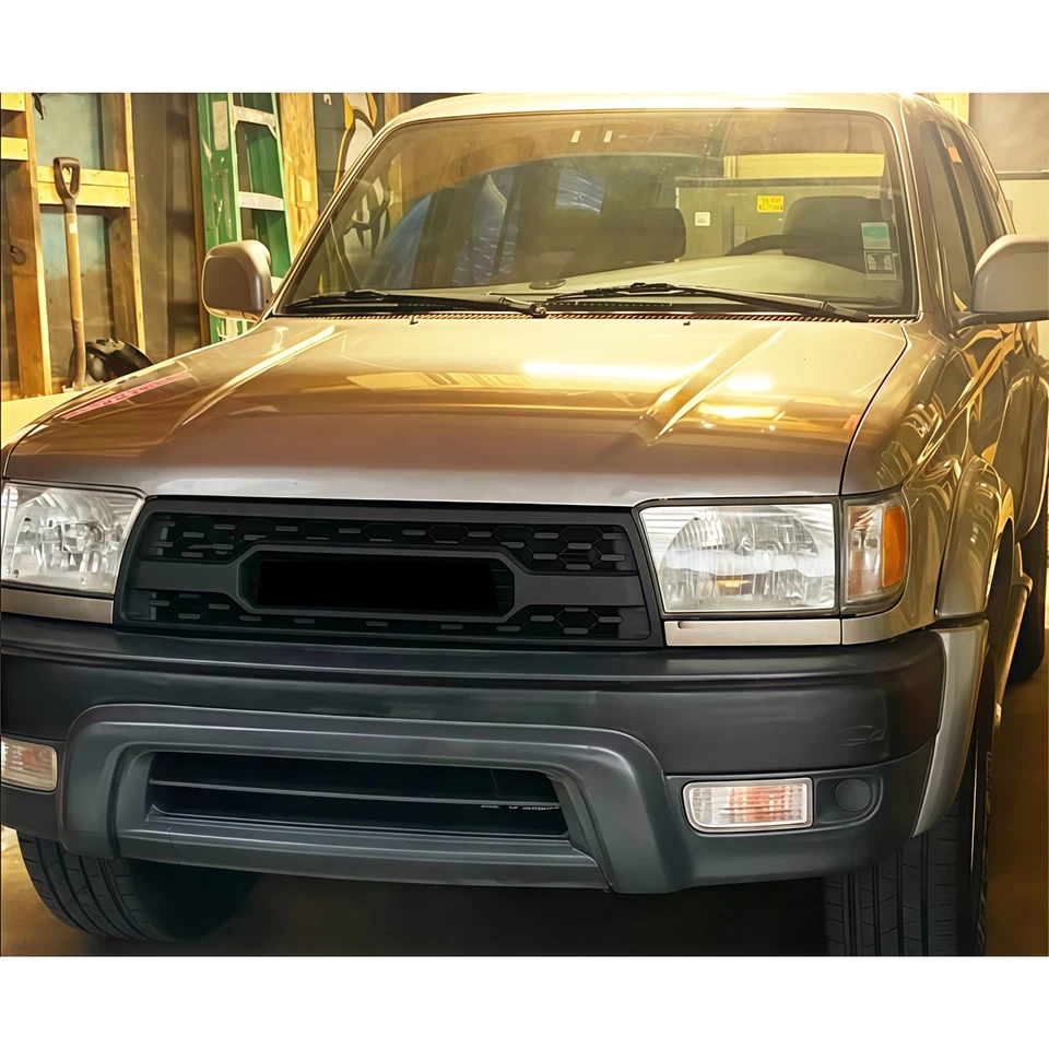 Parrilla delantera negra para Toyota 4Runner 1996-2002 parrilla de parachoques superior con luz Foto 2 de 4