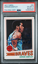 1977 Topps Adrian Dantley Signed Basketball Card PSA 6 DNA 10 Certified Auto HOF