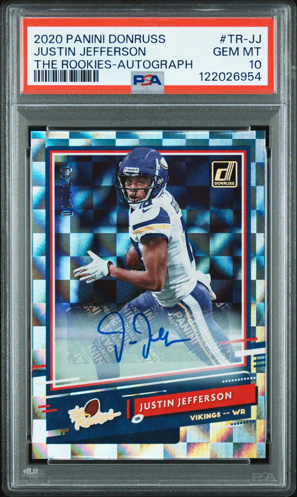 Justin Jefferson Panini Donruss the Rookies #TRJJ Autograph
