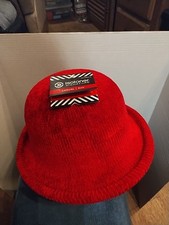 Isotoner Casual Knit Women's Red Corduroy Bucket Hat Made in USA New Tags Classy