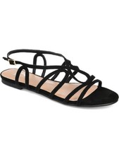JOURNEE COLLECTION Womens Black Strappy Honey Round Toe Buckle Sandals 9 M