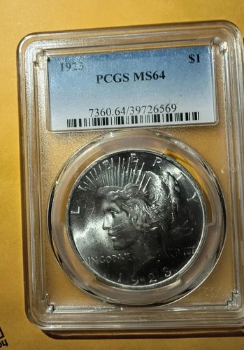1923 peace dollar pcgs ms64