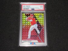 Mike Trout 2021 Mosaic #103 Fusion Red / Yellow Choice 28/64 PSA 9