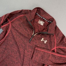 Under Armour HeatGear Storm Pullover Mens 2XL Red 1/4 Zip Compression Shirt