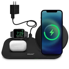 DDUAN 3-in-1 Wireless Charging Station Dock For iPhone, Apple Watch, & Airpods