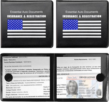 2PCS Car Registration and Insurance Holder, Vehicle Essential Document Organizer