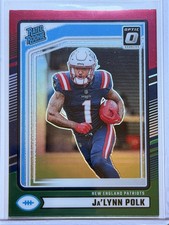 2024 Panini Donruss Jalynn Polk #373 Optic Preview Red Green Prizm Patriots