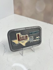 HIT LINE USA Lisa Motor Lines Inc. Ft. Worth Texas Made in USA Belt Buckle