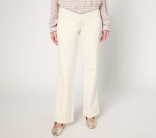 Belle by Kim Gravel Women's Pants Sz 12 TripleLuxe Twill Mini Pckt White A674072