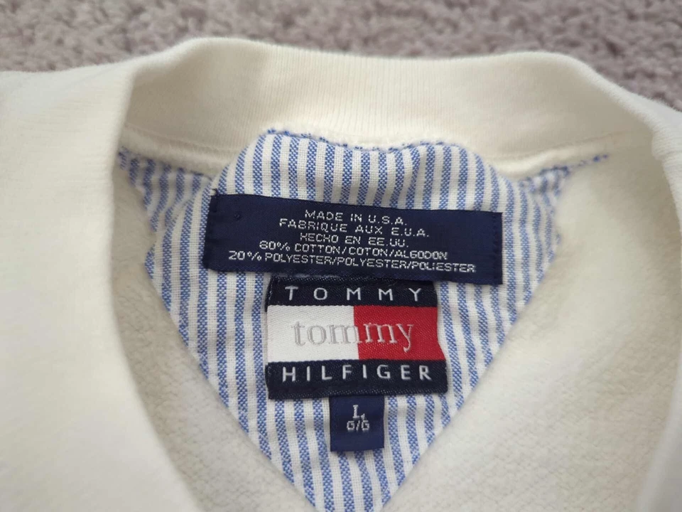Sudadera de Colección Tommy Hilfiger Para Hombre Pullover Grande Polar Hecha en EE. UU. Y2K Foto 3 de 4