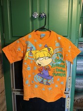 Vintage Rugrats T Shirt Youth Size Large Orange And Blue