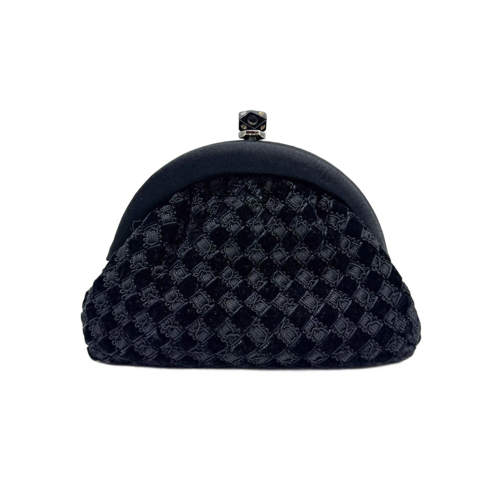 Bottega Veneta — BOTTEGA VENETA Mini Pouch Black Velvet Shoulder Bag