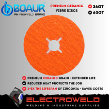 BOAUR CERAMIC Fibre Disc Sanding Grinding Disc Metal Steel Stainless 125mm 5"