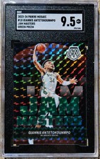 2023-24 Panini Mosaic Jam Masters Giannis Antetokounmpo #18 Green Prizm 9.5 SGC