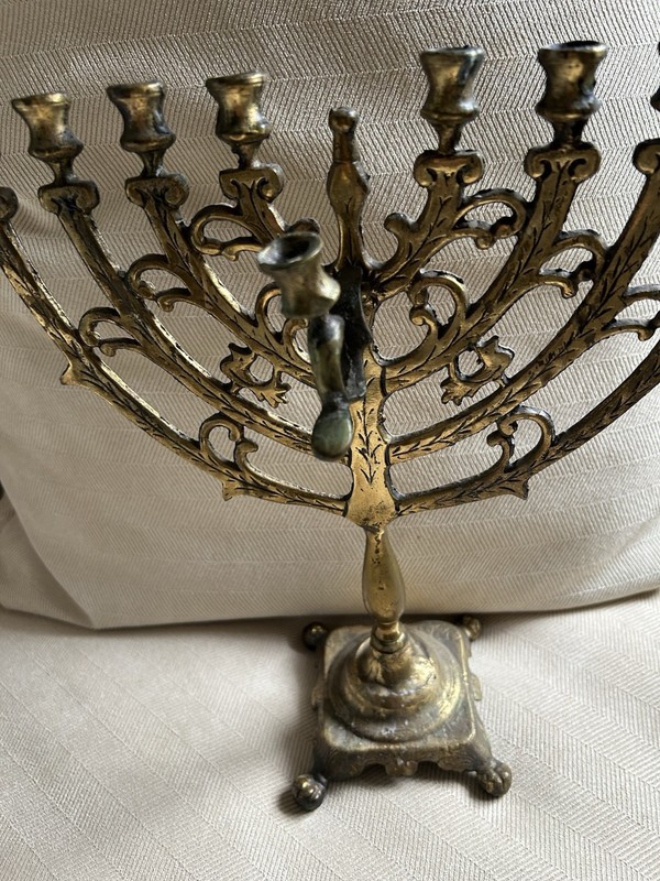 Menorah  Hanukkah Hammered Tree of Life Judaica Israel 9 Branches