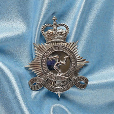 Isle of Man Police Force Helmet Plate Chrome Cap Badge Triskelion