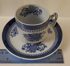 SPODE Fitzhugh Blue TEA CUP AND SAUCER SET Y2988