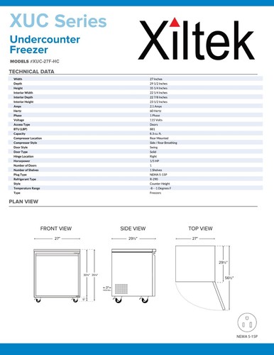 New Commercial Undercounter Refrigerator or Freezer Work Table - Multiple Sizes - Picture 18 of 45