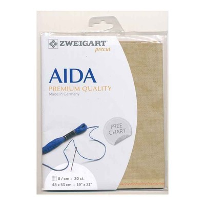 AIDA Zweigart Precute 20 ct. Extra Fein-Aida 3326 Farbe 3009 vintage, Zählstoff 