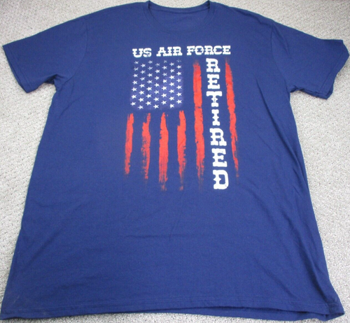 United States Air Force Shirt Adult Extra Large Blue Retired USA Flag Graphic - 第 2/9 張圖片