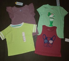 NEW LOT OF 4 GIRLS SHIRTS TOPS SIZE XS 4-5