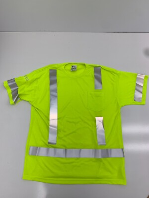 CritiCore Mens Bright Yellow ''Cox'' Embroidered Reflective Tee Size XL