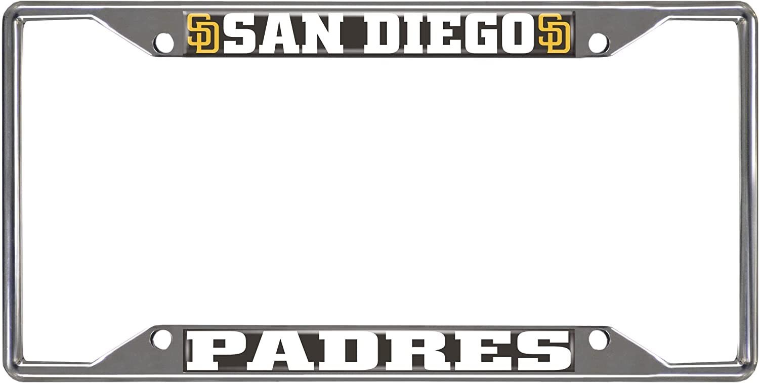 San Diego Padres Metal License Plate Frame Tag Cover Chrome 6x12 Inch
