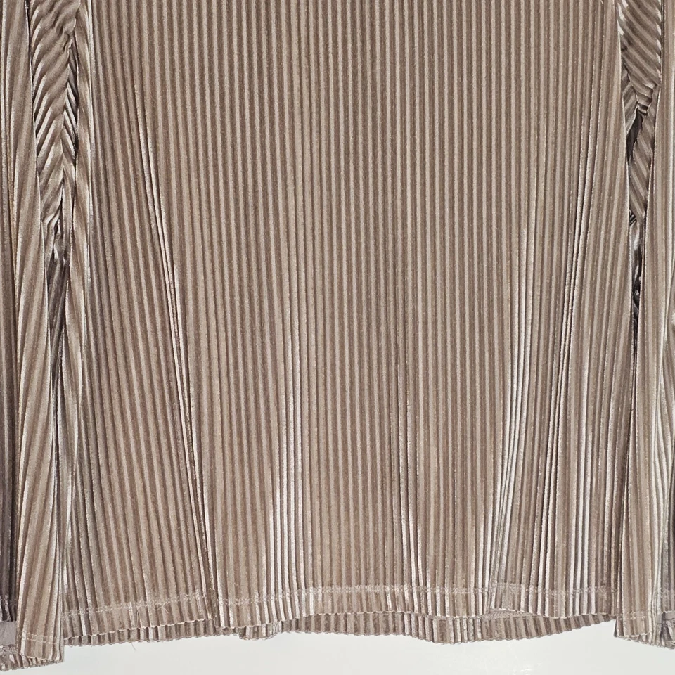 Dantelle Shirt Womens Small Tan Champagne Anthropologie Velvet Bell Sleeve S Foto 3 de 4