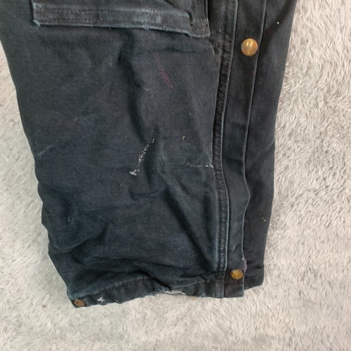 Salopette da lavoro Carhartt nera foderata con bavaglino in tela taglia 34W 32L - Foto 22 di 24