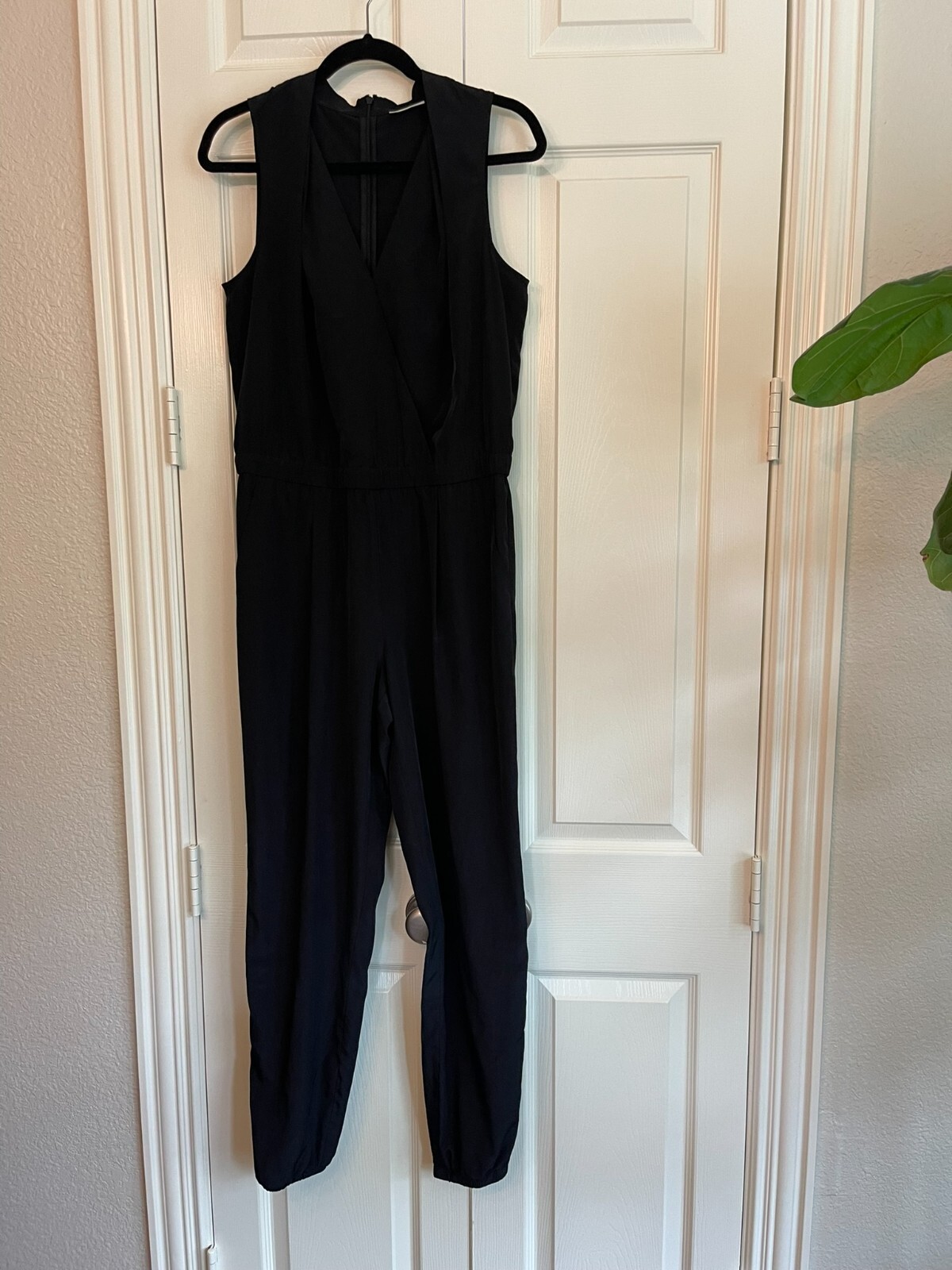 Halogen Collared Jumpsuit Black Medium Blouson Wa… - image 1