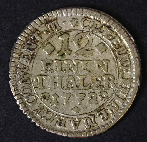 BRUNSWICK WOLFENBUTTEL 1/12 Thaler 1772 IDB - Silver - Karl I. - 346