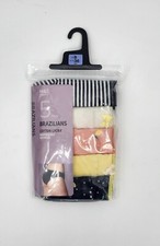 M&S Ladies 5 Pack Cotton Lycra Brazilian Knickers Underwear Sizes 10 to 24