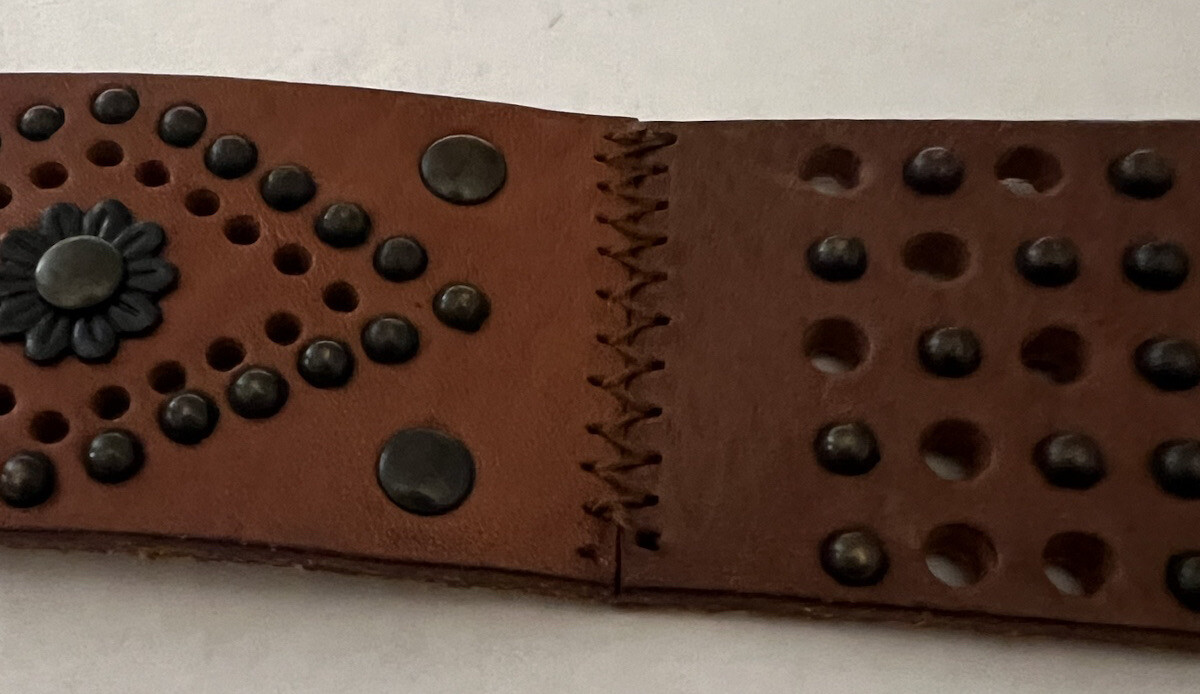 Fossil Studded Leather Patchwork Belt Women’s Siz… - image 17