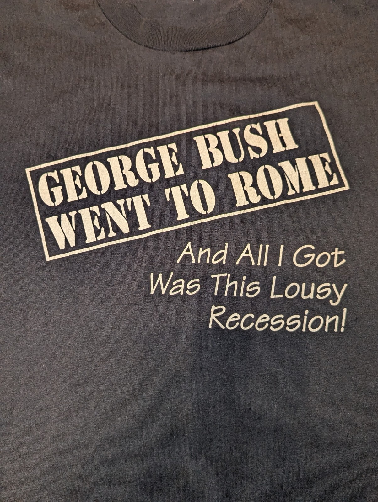 ALTRA Camicia divertente vintage George Bush 1991 Tour Recession taglia 2XL punto singolo politica