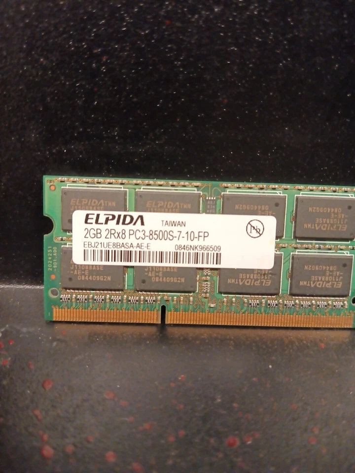 Elpida 4GB (2x2GB) 2Rx8 PC3-8500S DDR3-1600 Laptop SODIMM RAM Memory for HP - Image 3 of 4