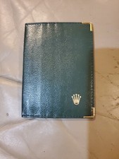 Auth Rolex Vintage Green Leather Card Wallet Passport Holder 68.08.55
