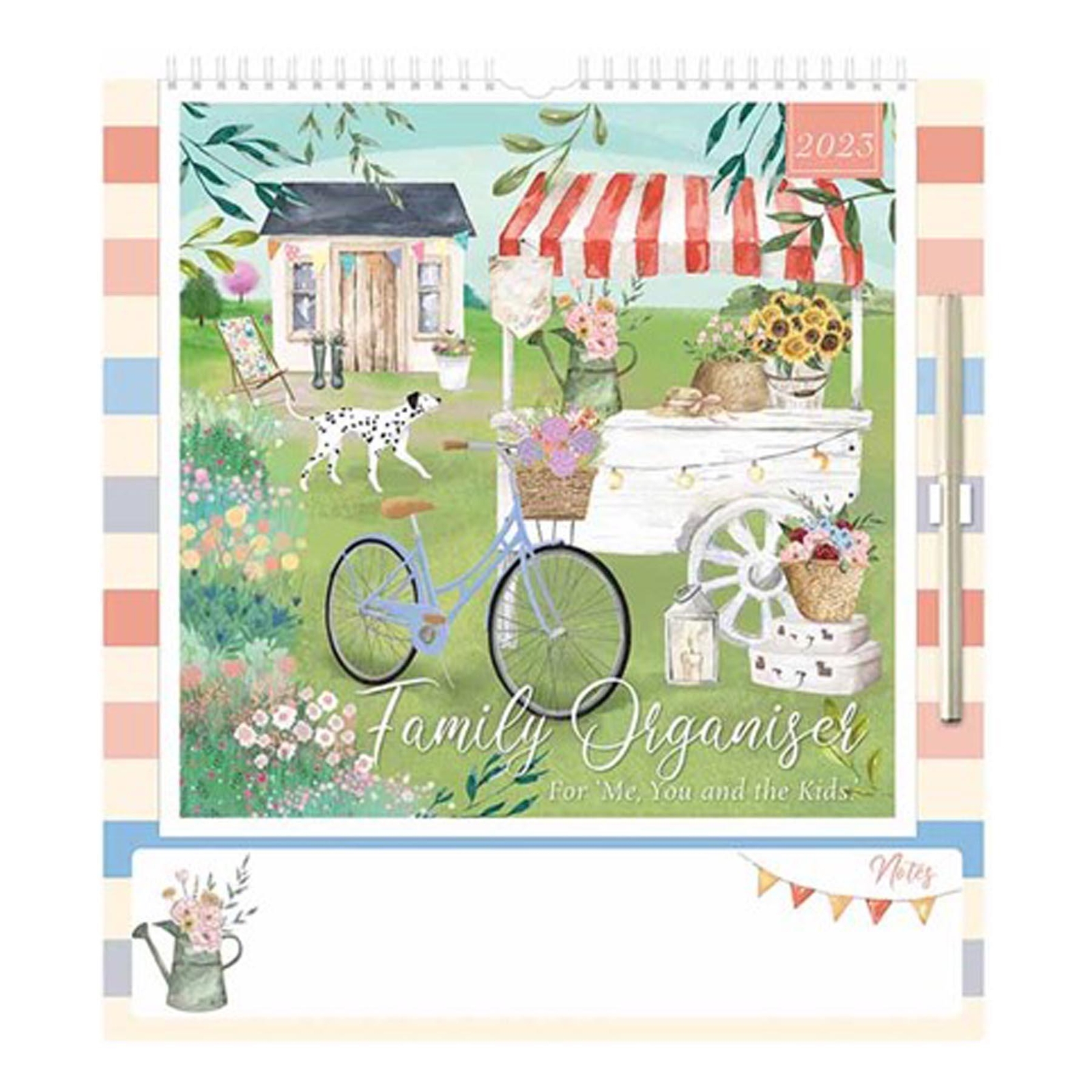 2023 Family Organiser Calendar with Note Board and Pen - Garden | eBay