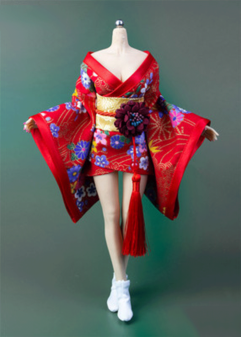 HiPlay Figura in scala 1/12 Vestiti per bambola, kimono giapponese, costume per action figure femminili Phicen/TBLeague CM095(A