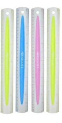 Westcott Soft Touch School 12'' Ruler 4 pack Assorted Colors Microban Protection