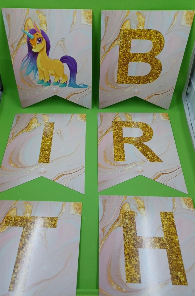 MI PEQUEÑO PONY FELIZ CUMPLEAÑOS CARTA BANNER ~ Decoraciones Colgantes Foto 2 de 3