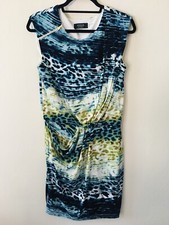 Vintage Y2K Guess Dress Women’s 8 Blue Animal Leopard Print Party Cocktail
