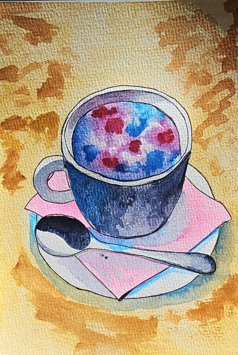 Coffee Love | Coffee Watercolor | starry sky Original
