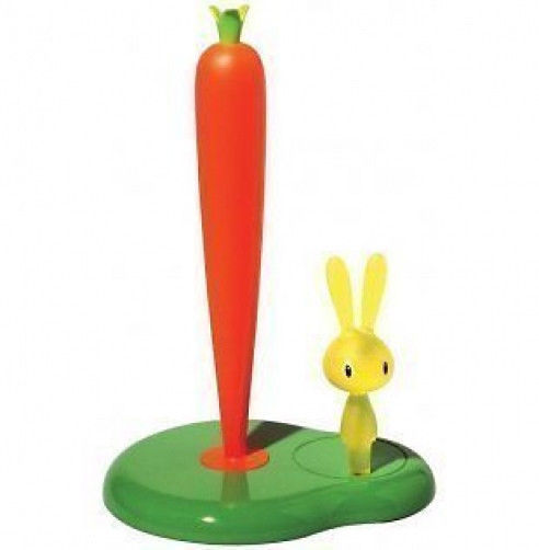 Alessi - ASG42 GR - Bunny & Carrot, Kitchen roll holder, Green Height 29.5cm