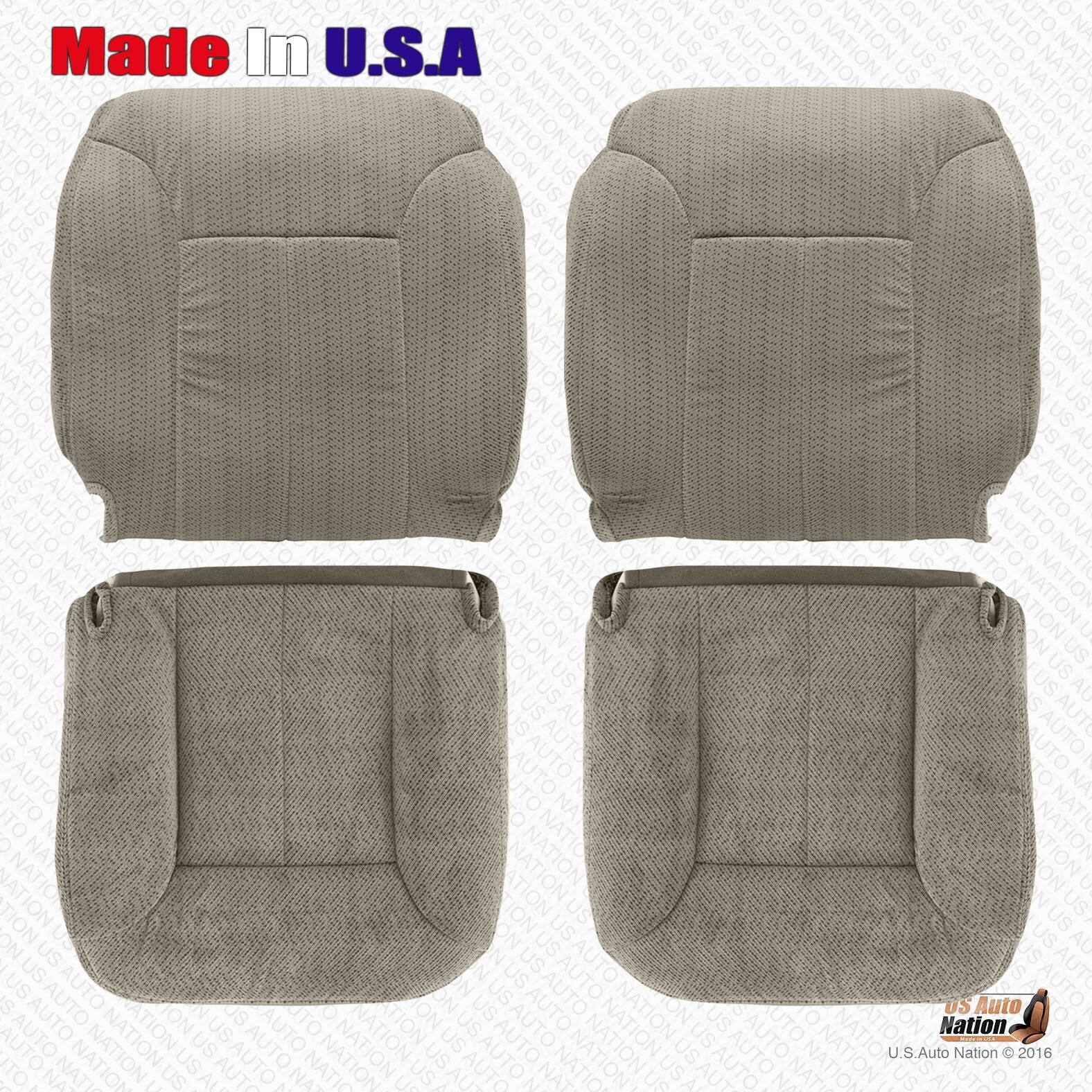 1995 1996 1997 GMC Sierra Driver & Passenger Bottoms-Tops Cloth Seat Cover Tan
