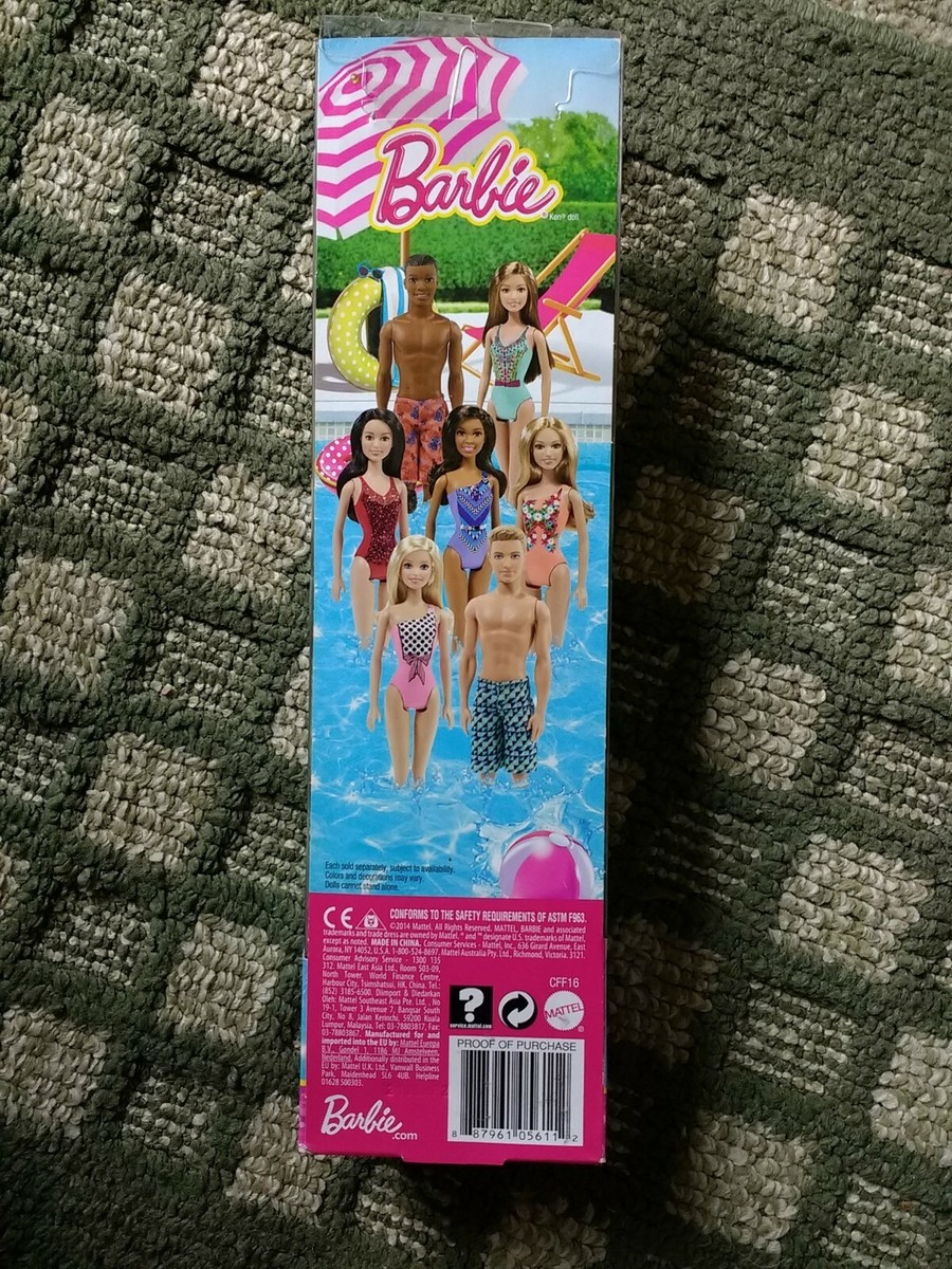 Barbie WATER PLAY BEACH KEN Doll CFF16 Aztec Print Swim Trunks