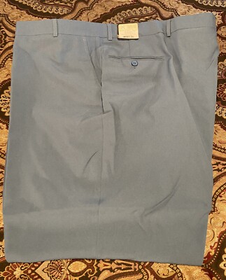 Men Big & Tall Pants Slacks Slate Blue 58 x 32 Haband New Tags Classic No Iron