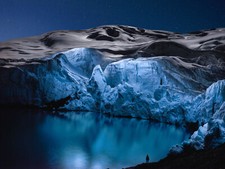 Landscape nature winter snow ice water lake night stars Custom Gaming Mat Desk