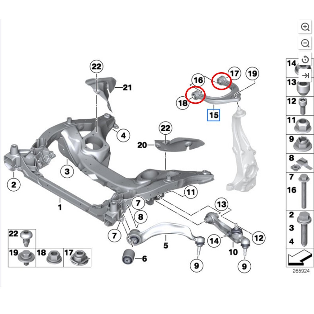 Rolls Royce Ghost Wraith Dawn 10–17 Front Upper Control Arm Bushings Premium 4PC